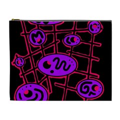 Purple And Red Abstraction Cosmetic Bag (xl) by Valentinaart