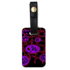 Purple And Red Abstraction Luggage Tags (one Side) 