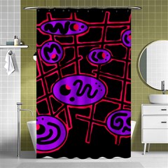 Purple And Red Abstraction Shower Curtain 48  X 72  (small) 