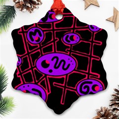 Purple And Red Abstraction Ornament (snowflake) 