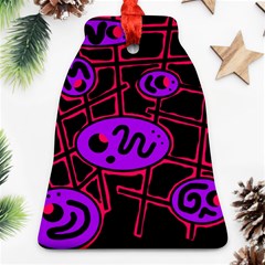 Purple And Red Abstraction Bell Ornament (2 Sides)