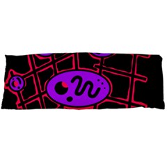 Purple And Red Abstraction Body Pillow Case (dakimakura) by Valentinaart