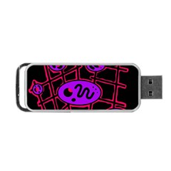 Purple And Red Abstraction Portable Usb Flash (one Side) by Valentinaart