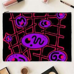 Purple And Red Abstraction Cosmetic Bag (xxxl) 