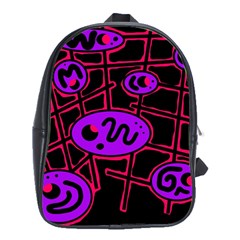 Purple And Red Abstraction School Bags (xl) 