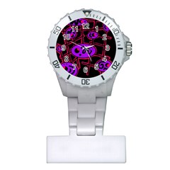 Purple And Red Abstraction Plastic Nurses Watch