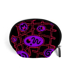 Purple And Red Abstraction Accessory Pouches (small) 