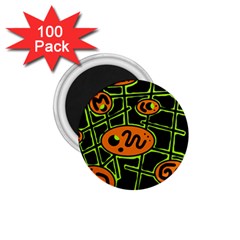 Orange And Green Abstraction 1 75  Magnets (100 Pack) 