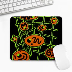 Orange And Green Abstraction Large Mousepads