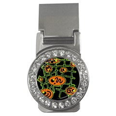 Orange And Green Abstraction Money Clips (cz) 