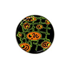 Orange And Green Abstraction Hat Clip Ball Marker