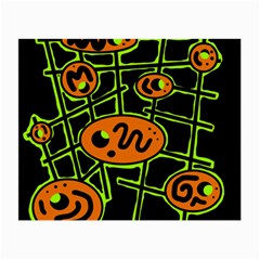 Orange And Green Abstraction Small Glasses Cloth