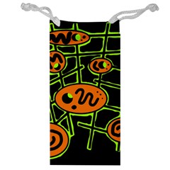 Orange And Green Abstraction Jewelry Bags