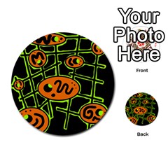 Orange And Green Abstraction Multi-purpose Cards (round) 