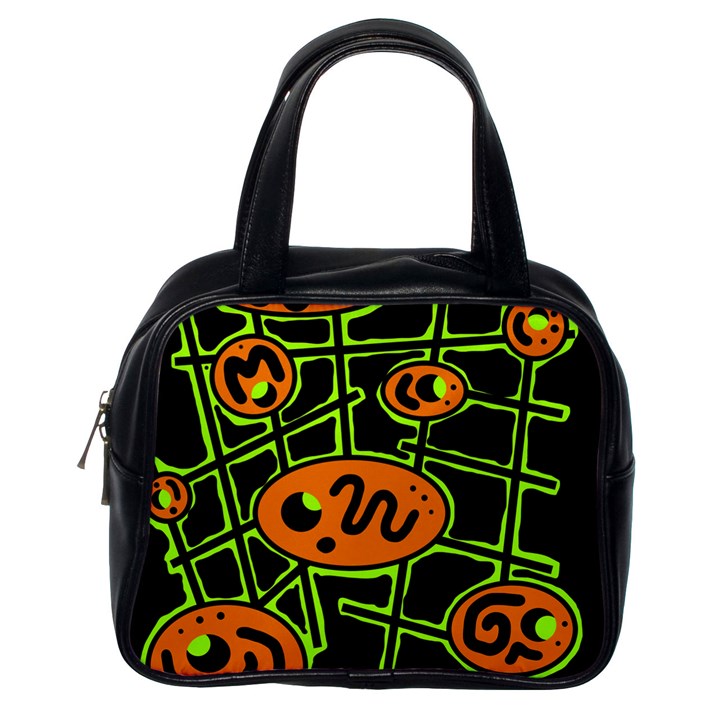 Orange and green abstraction Classic Handbags (One Side)