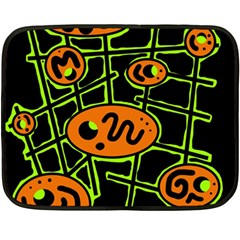 Orange And Green Abstraction Fleece Blanket (mini)