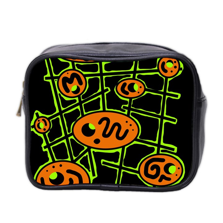 Orange and green abstraction Mini Toiletries Bag 2-Side