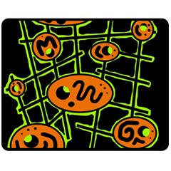 Orange And Green Abstraction Fleece Blanket (medium) 