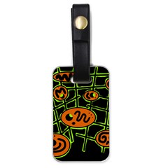 Orange And Green Abstraction Luggage Tags (one Side) 