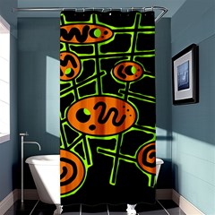 Orange And Green Abstraction Shower Curtain 36  X 72  (stall) 