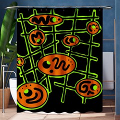 Orange And Green Abstraction Shower Curtain 60  X 72  (medium) 