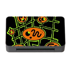 Orange And Green Abstraction Memory Card Reader With Cf