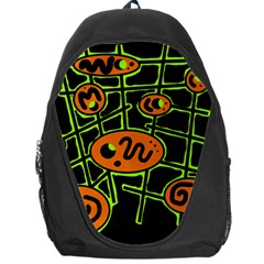 Orange And Green Abstraction Backpack Bag