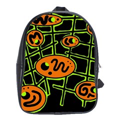 Orange And Green Abstraction School Bags (xl) 