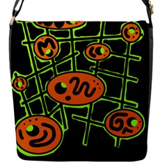 Orange And Green Abstraction Flap Messenger Bag (s)