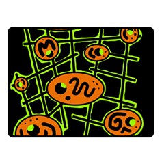 Orange And Green Abstraction Double Sided Fleece Blanket (small) 