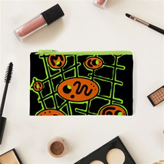 Orange And Green Abstraction Cosmetic Bag (xs)