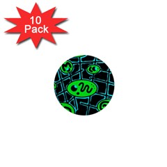 Green And Blue Abstraction 1  Mini Magnet (10 Pack) 