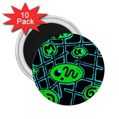 Green And Blue Abstraction 2 25  Magnets (10 Pack) 