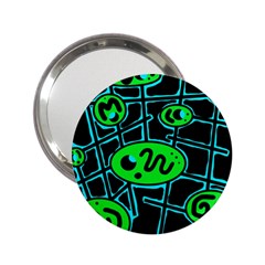 Green And Blue Abstraction 2 25  Handbag Mirrors