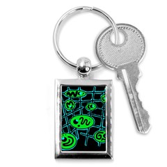 Green And Blue Abstraction Key Chains (rectangle) 