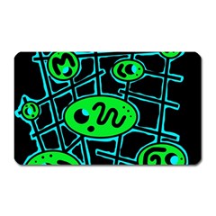 Green And Blue Abstraction Magnet (rectangular)