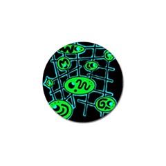 Green And Blue Abstraction Golf Ball Marker