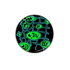 Green And Blue Abstraction Hat Clip Ball Marker