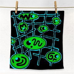 Green And Blue Abstraction Face Towel