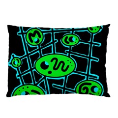 Green And Blue Abstraction Pillow Case