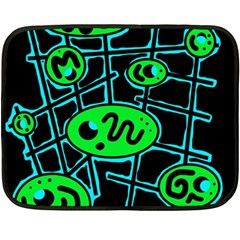 Green And Blue Abstraction Fleece Blanket (mini)