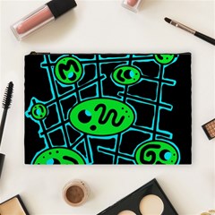 Green And Blue Abstraction Cosmetic Bag (large) 