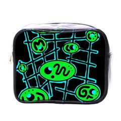 Green And Blue Abstraction Mini Toiletries Bags