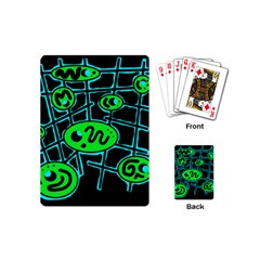 Green And Blue Abstraction Playing Cards (mini)  by Valentinaart