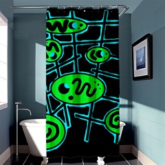 Green And Blue Abstraction Shower Curtain 36  X 72  (stall) 