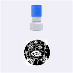 Green And Blue Abstraction Rubber Round Stamps (small) by Valentinaart