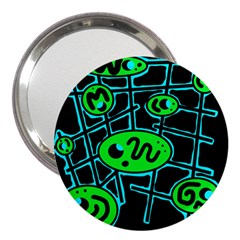 Green And Blue Abstraction 3  Handbag Mirrors