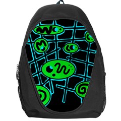 Green And Blue Abstraction Backpack Bag by Valentinaart