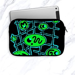 Green And Blue Abstraction Apple Ipad Mini Zipper Cases by Valentinaart