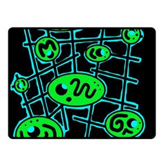 Green And Blue Abstraction Double Sided Fleece Blanket (small) 